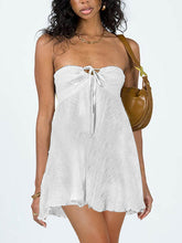 New Fashion Tube Top Sexy Backless Solid Color High Waist Dress